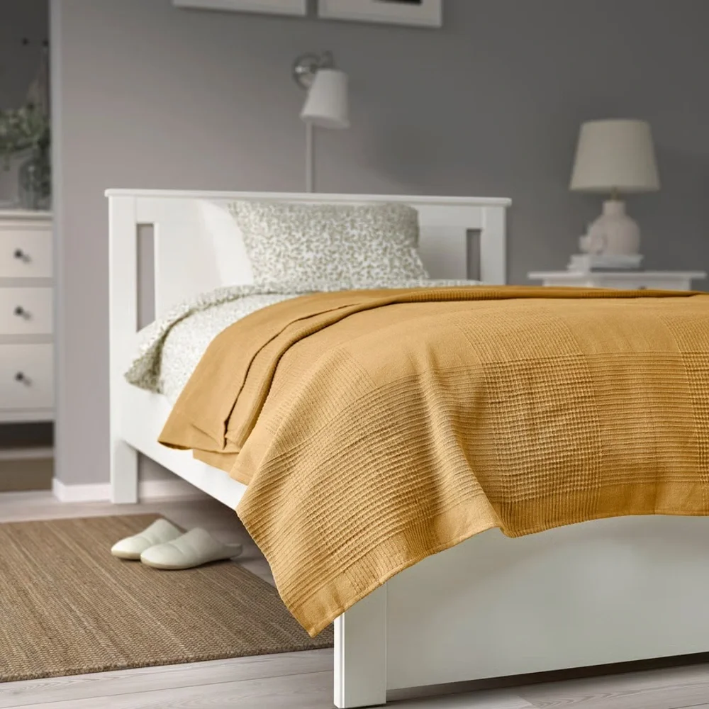 Mustard Textured Throw Blanket